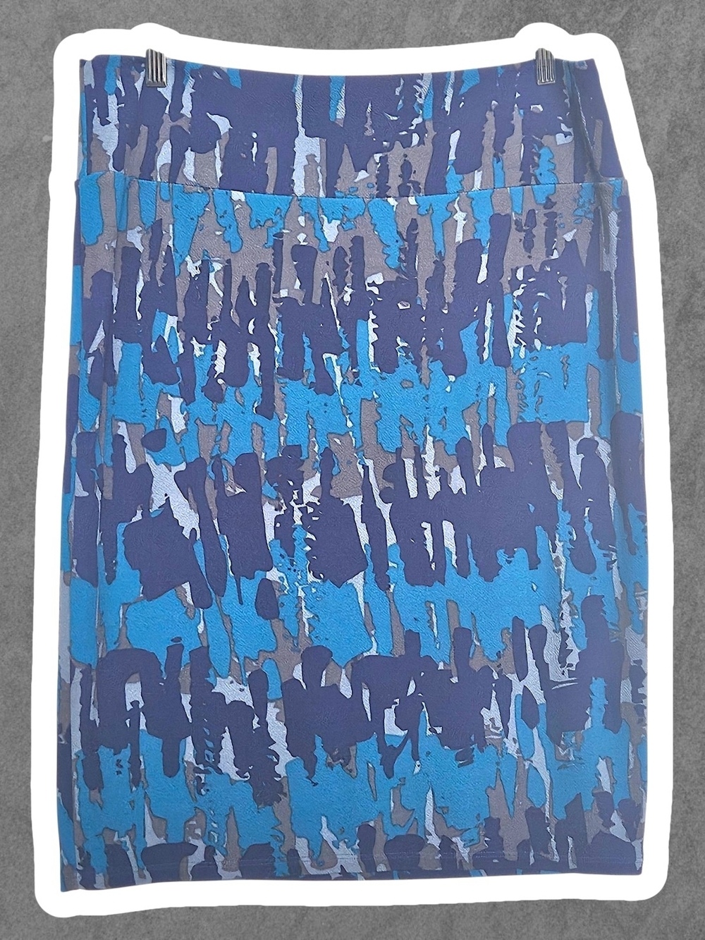 LuLaRoe Blue and Navy Abstract Swim Coverup Skirt